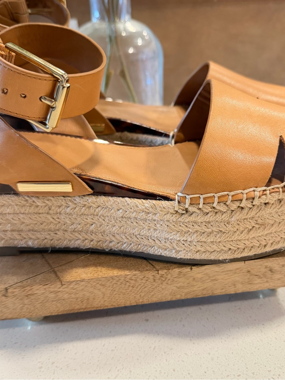 Sarto by Franco Sarto Lexie Ankle Strap Espadrille Sandal Camel Women Sz 10 - Picture 2 of 7